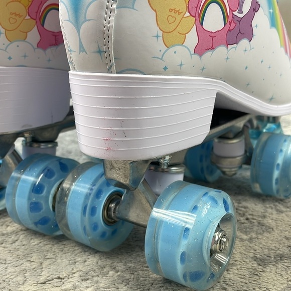 New Dolls Kill Care Bears Roller Skates Glitter Rainbow Cloud Squad Blue Sz 9 - Picture 6 of 12